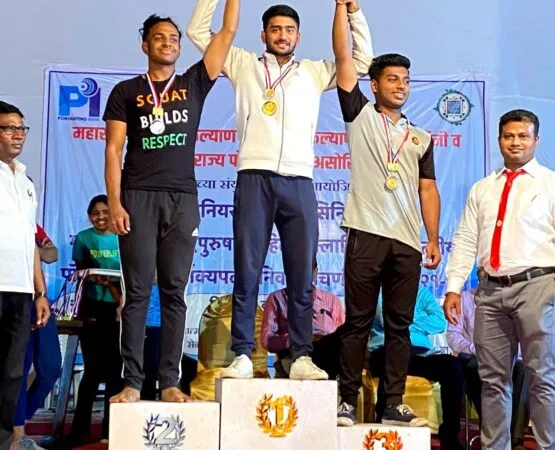 Atharva Dhumal, our student who won Gold medal State Level Power lifting Competition .webp picture